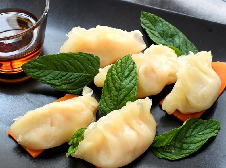 Raviolis de crevettes, sauce sweet chili, par 3 pièces